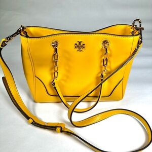 Beautiful bright yellow mini satchel by Tory Burch. Mint condition.